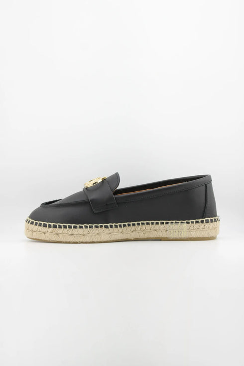 Nivel Pebbled Leather Espadrille Loafers